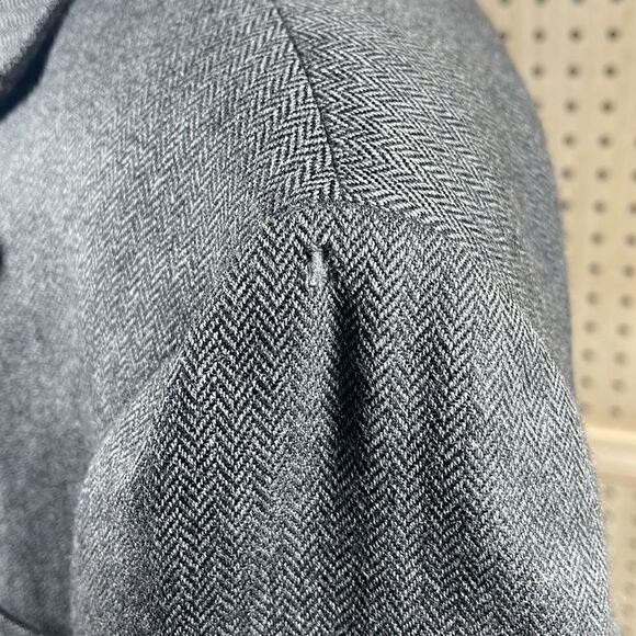 New England Sport Coat Mens 46L Gray Herringbone Lambswool Two Button Blazer - Picture 11 of 12